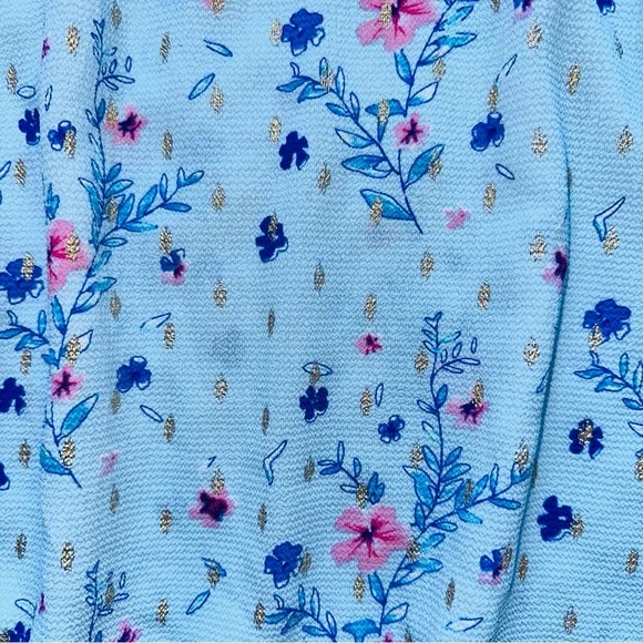 Juicy Couture Light Blue Floral MiNI Dress XXL high neck summer dress - Picture 5 of 10